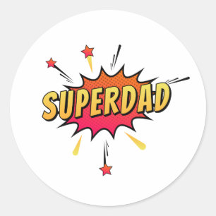 Einfacher Superdad Comic Retro Pop Art   Aufkleber