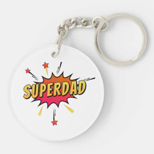 Einfacher Superdad Comic Retro Pop Art   Schlüssel Schlüsselanhänger