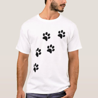 Einfacher süßer Katzenpfotenabdruck Minimalist Hun T-Shirt