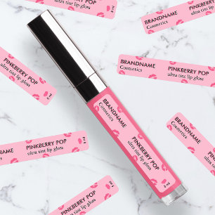 Einfacher süßer rosa Beeren-Pop-Custom-Lipgloss & Etiketten