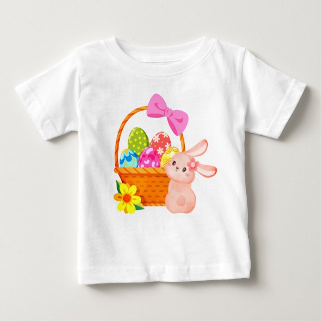 Einfacher Sweet Oaster Basket Bunny Baby T-shirt (Vorderseite)
