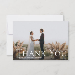 Einfacher Text danke Ihnen Hochzeit Foto-Karte