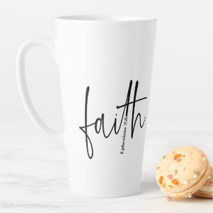 Einfacher Text der Black Faith Bible Verse Calligr Milchtasse