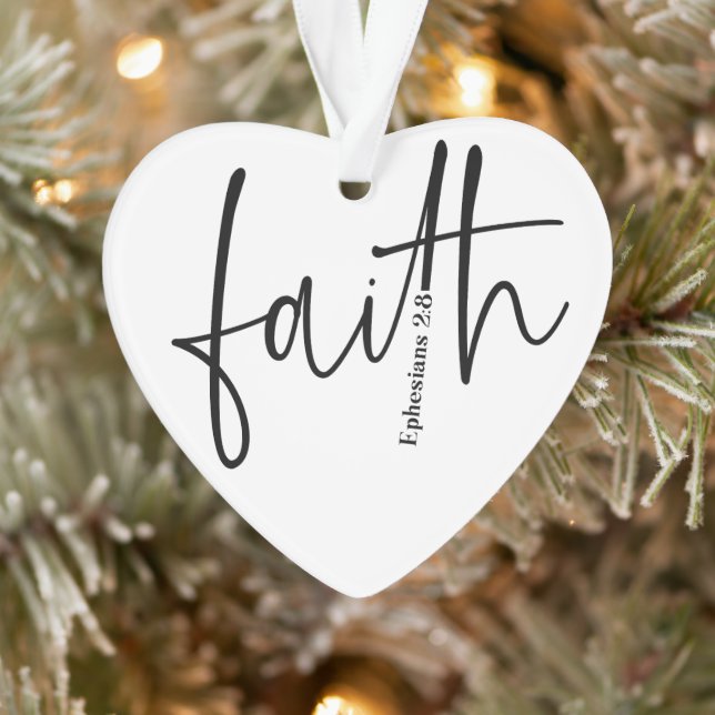 Einfacher Text der Black Faith Bible Verse Calligr Ornament (Baum)