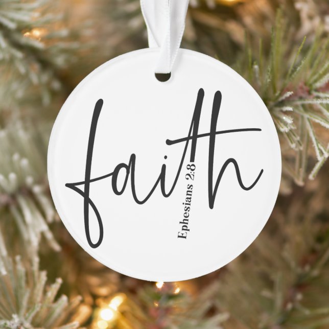 Einfacher Text der Black Faith Bible Verse Calligr Ornament (Baum)