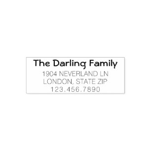 Einfacher Text-Familienname der Rücksendeadresse- Permastempel