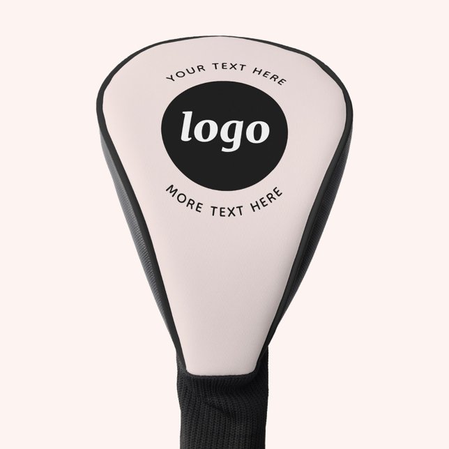 Einfacher Text für Logos Werbeaktion Rosa Rosa Golf Headcover (Simple logo with custom text business branding promotional blush pink golf head cover)