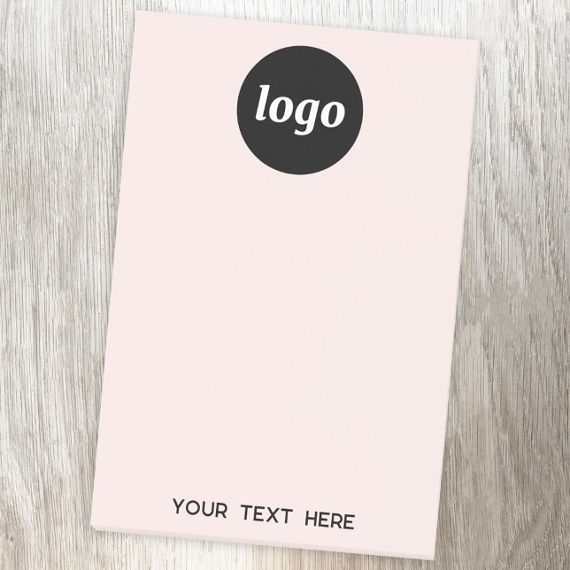 Einfacher Text für Logos Werbeaktion Rosa Rosa Post-it Klebezettel (Logo with custom text business promotional Post-It sticky notes)
