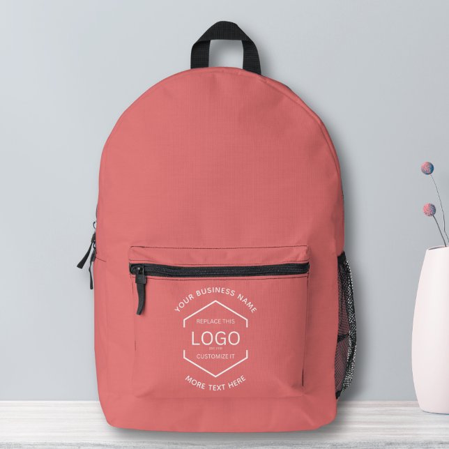 Einfacher Text für Logos Werbepink Bedruckter Rucksack (Von Creator hochgeladen)
