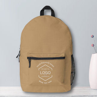 Einfacher Text für Logos Werbung braun Bedruckter Rucksack