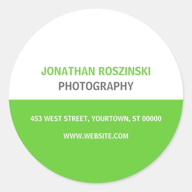 Einfacher Text-Grüne Aufkleber (Vorderseite)