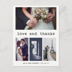 Einfacher Text Hochzeit Danksagung Schreibmaschine Postkarte