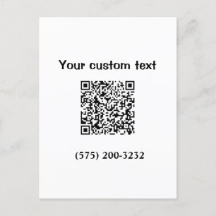 Einfacher Text mit einer Strichcode-Telefonnummer Postkarte