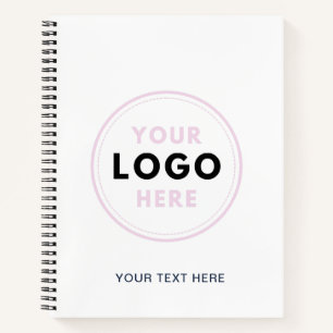 Einfacher Text mit Firmenlogo und QR-Code Notizbuch