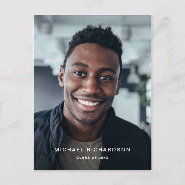 Einfacher Text | Partei für das vertikale Zwei-Fot Einladungspostkarte (Vorderseite)