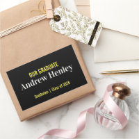 Einfacher Text Schwarz und Gold Graduation Party G