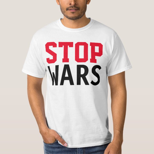 Einfacher Textentwurf "STOPP WARS" T-Shirt (Vorderseite)