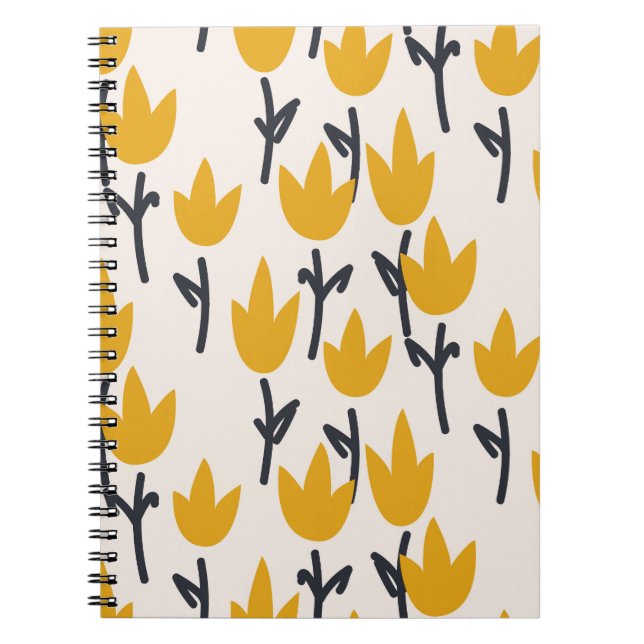 Einfacher Tulpen-Blumen-Stoffdruck Notizblock (Vorderseite)