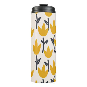 Einfacher Tulpen-Blumen-Stoffdruck Thermosbecher