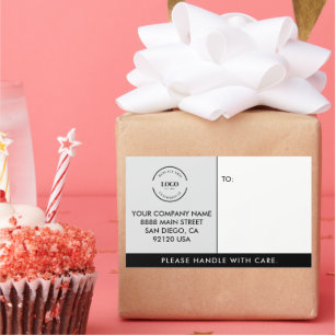 Einfacher Umgang mit dem Firmenlogo Rechteckiger Aufkleber