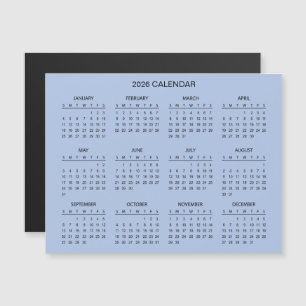 Einfacher und dennoch eleganter 2026-Kalender Ma Magnetkarte