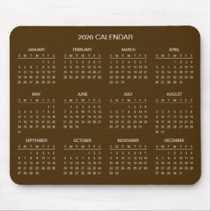 Einfacher und dennoch eleganter 2026-Kalender   Ma Mousepad