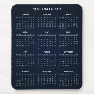 Einfacher und dennoch eleganter 2026-Kalender   Ma Mousepad