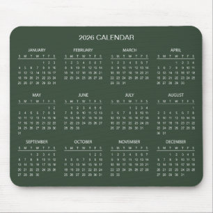 Einfacher und dennoch eleganter 2026-Kalender Ma Mousepad