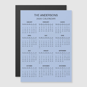 Einfacher und dennoch eleganter Kalender 2026   Ma Magnetkarte