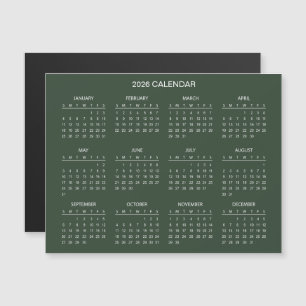 Einfacher und dennoch eleganter Kalender 2026   Ma Magnetkarte
