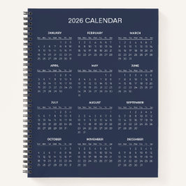 Einfacher und dennoch eleganter Kalender 2026 |  Notizbuch