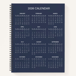 Einfacher und dennoch eleganter Kalender 2026 Notizbuch