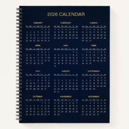 Einfacher und dennoch eleganter Kalender 2026 | Notizbuch