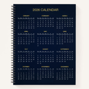 Einfacher und dennoch eleganter Kalender 2026 Notizbuch