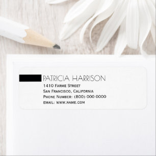 einfacher und klarer Name und Anschrift