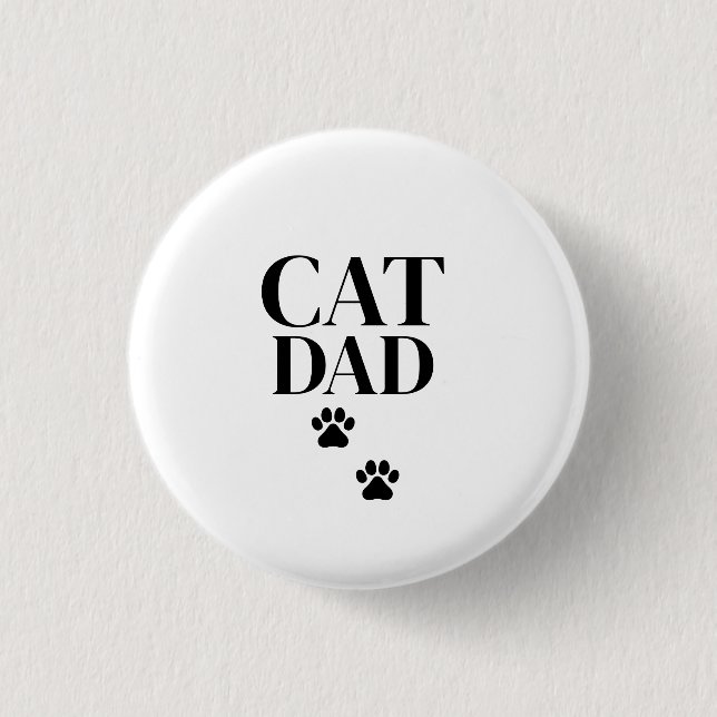 Einfacher und süßer Katzenpapa Button (Vorderseite)