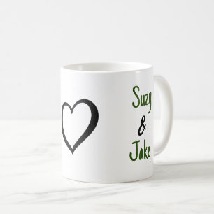 Einfacher Valentinsname Herz Kaffeetasse