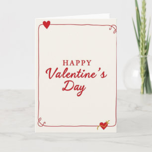 Einfacher Valentinsrahmen Gold Akzent Karte