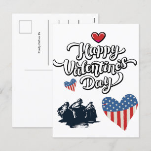 Einfacher Valentinstag Militär Soldat Armee Feiertagspostkarte