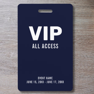 Einfacher VIP All-Access-Pass Event-ID  Ausweis