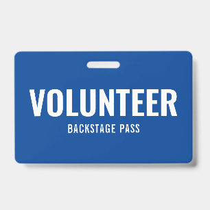 Einfacher Volunteer-Pass Blau Horizontale ID-Karte Ausweis