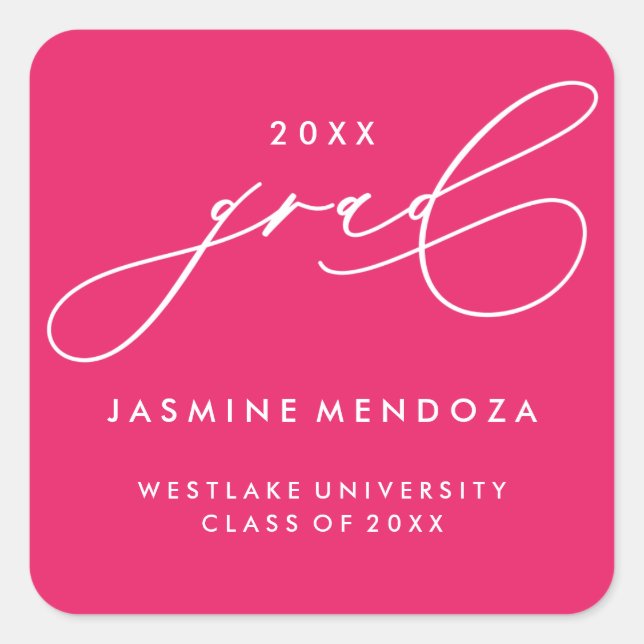 EINFACHER WÄHRUNGSKALLIGRAFISCHER ABSCHLUSS-STICKE QUADRATISCHER AUFKLEBER (Vorderseite)