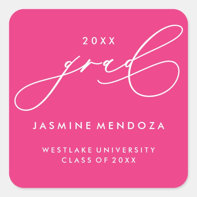 EINFACHER WÄHRUNGSKALLIGRAFISCHER ABSCHLUSS-STICKE QUADRATISCHER AUFKLEBER (Vorderseite)