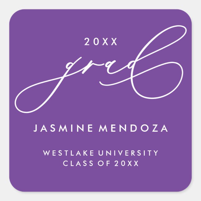 EINFACHER WÄHRUNGSKALLIGRAFISCHER ABSCHLUSS-STICKE QUADRATISCHER AUFKLEBER (Vorderseite)