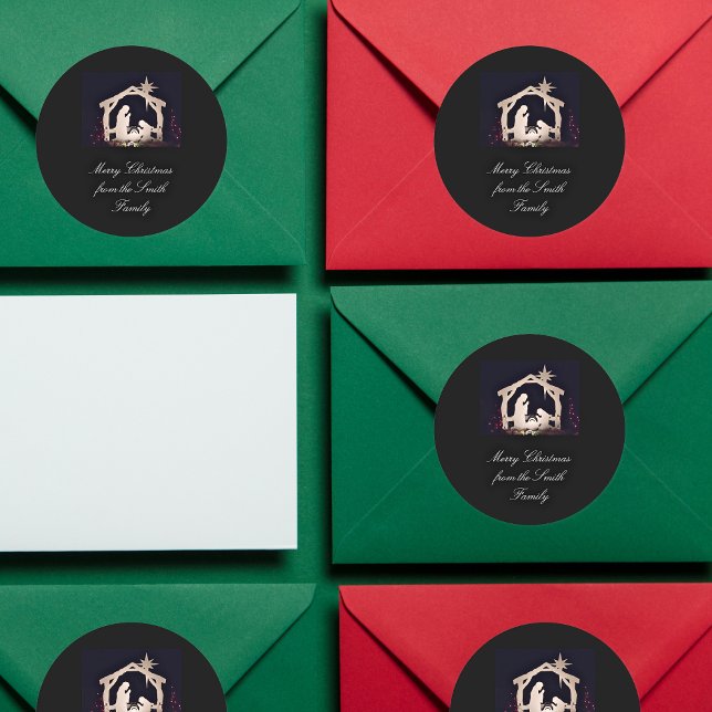 Einfacher Weihnachtsaufkleber für Weihnachten Runder Aufkleber (Von Creator hochgeladen)