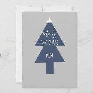 Einfacher Weihnachtsbaum Blau Grau Karte