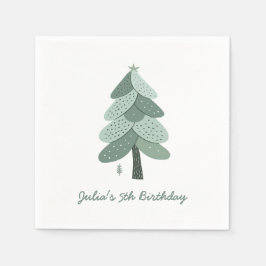 Einfacher Weihnachtsbaum Geburtstag Serviette