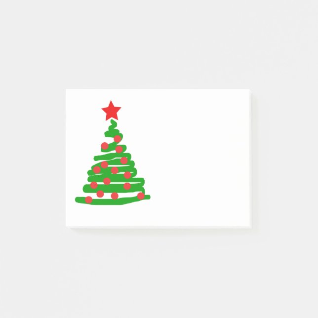 Einfacher Weihnachtsbaum Post-it Klebezettel (Vorderseite)