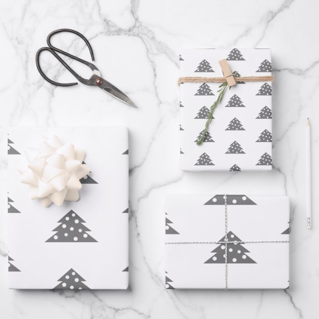 Einfacher Weihnachtsbaum Urlaub Geschenkpapier Set (Vorderseite)