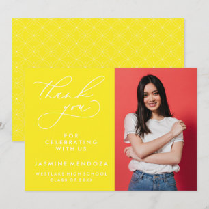 EINFACHER WHIMSICAL CALLIGRAPHY ABSCHLUSS DANKEN DANKESKARTE